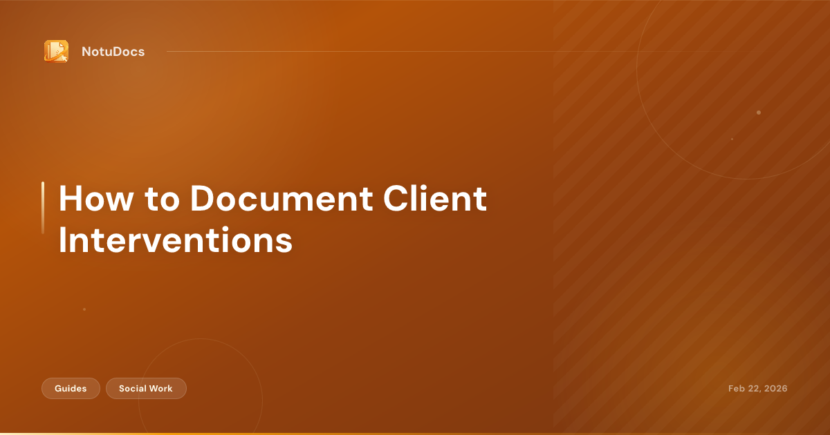 How to Document Client Interventions