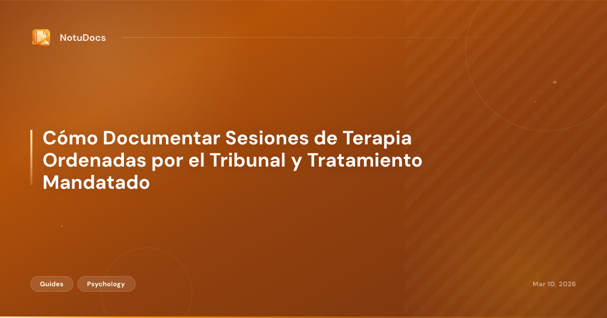 Cómo Documentar Sesiones de Terapia Ordenadas por el Tribunal y Tratamiento Mandatado