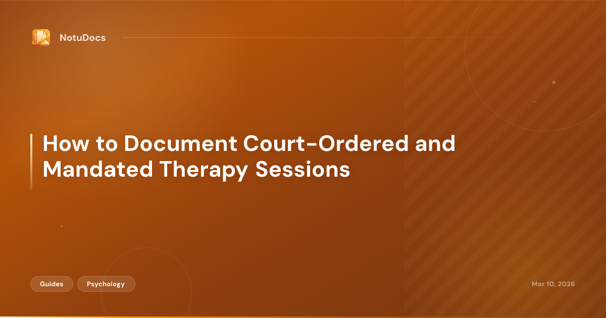 How to Document Court-Ordered and Mandated Therapy Sessions