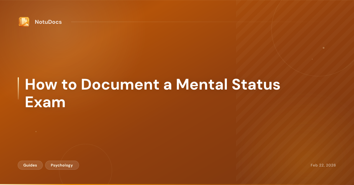 How to Document a Mental Status Exam