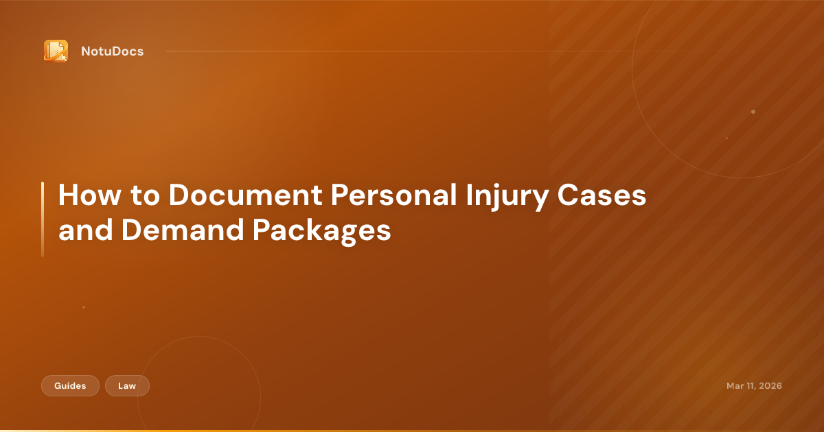 How to Document Personal Injury Cases and Demand Packages