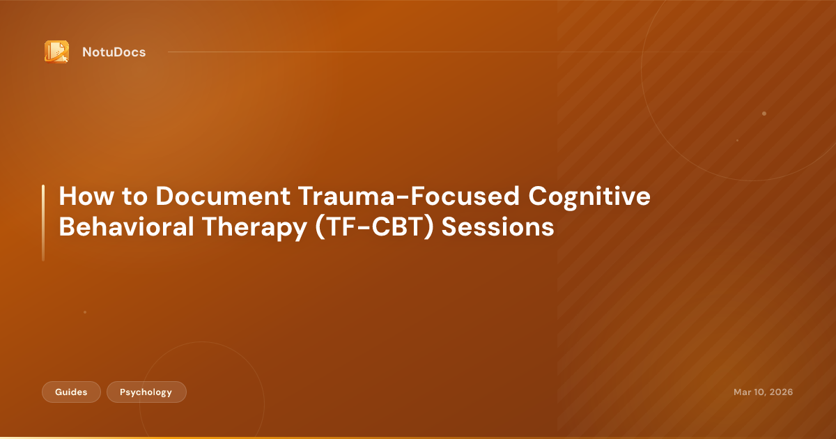 How to Document Trauma-Focused Cognitive Behavioral Therapy (TF-CBT) Sessions