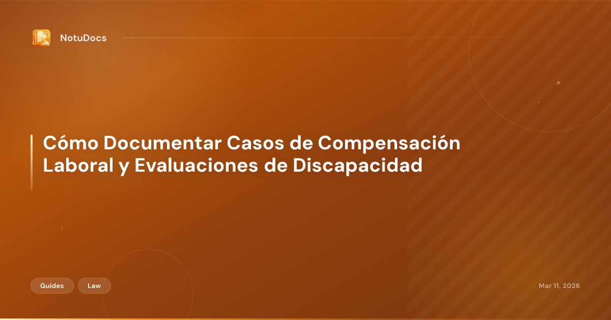 Cómo Documentar Casos de Compensación Laboral y Evaluaciones de Discapacidad