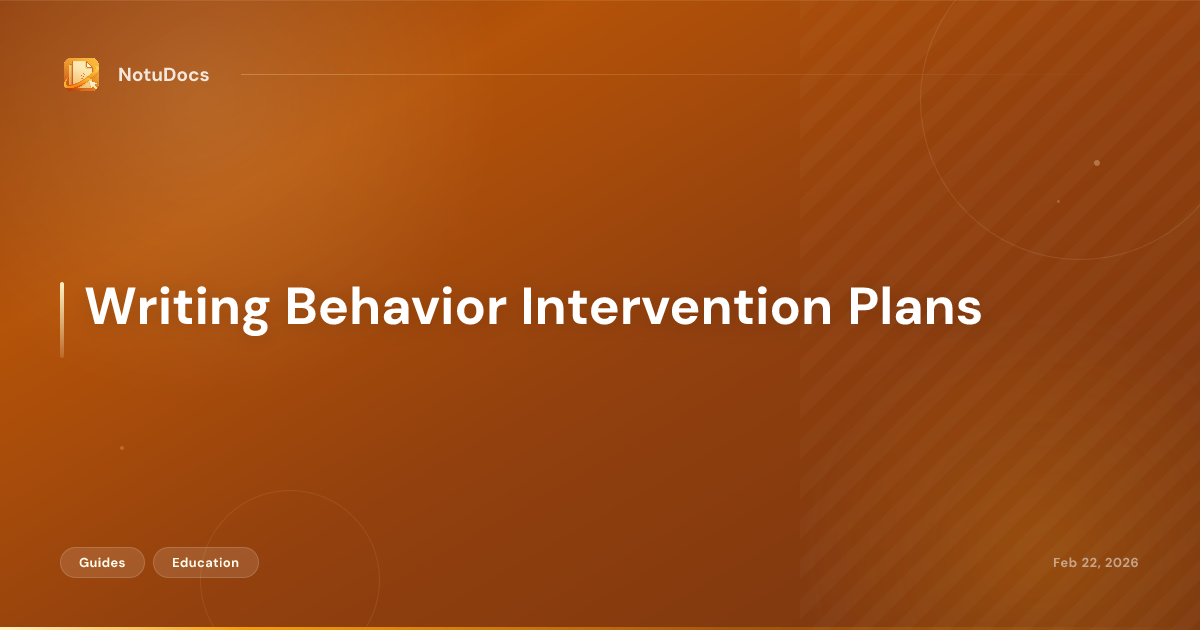 Writing Behavior Intervention Plans