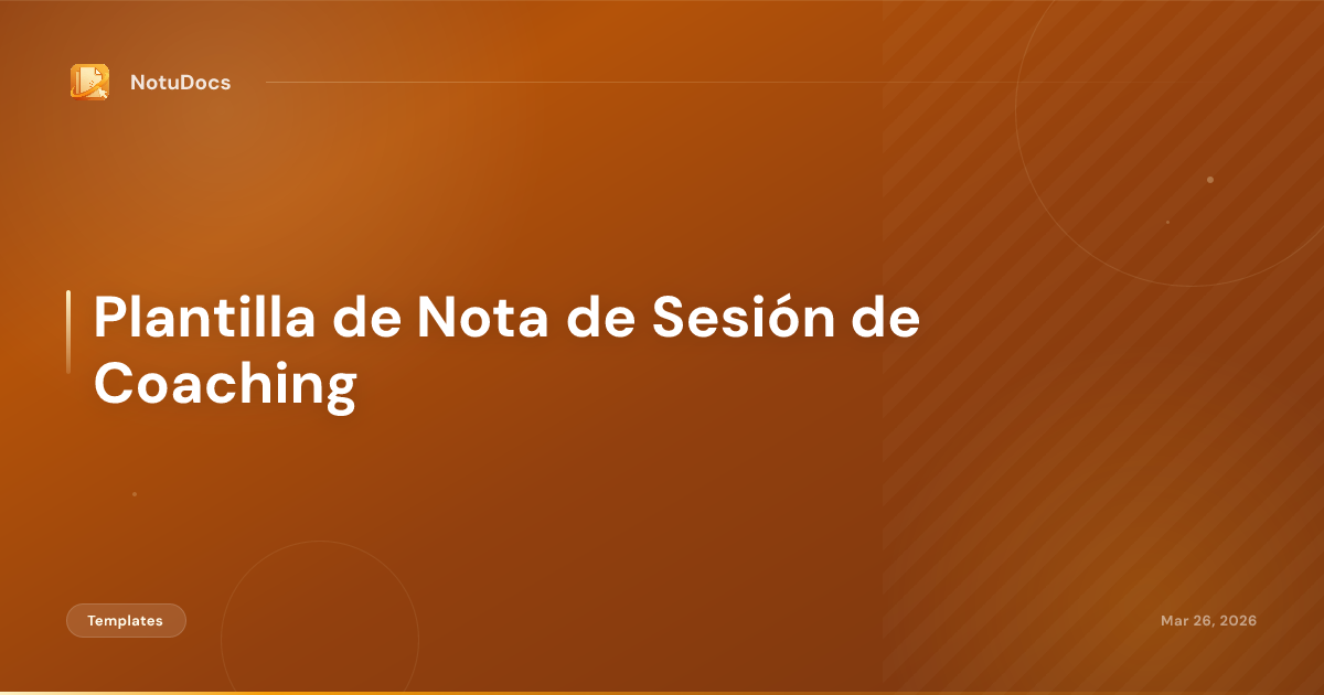 Plantilla de Nota de Sesión de Coaching