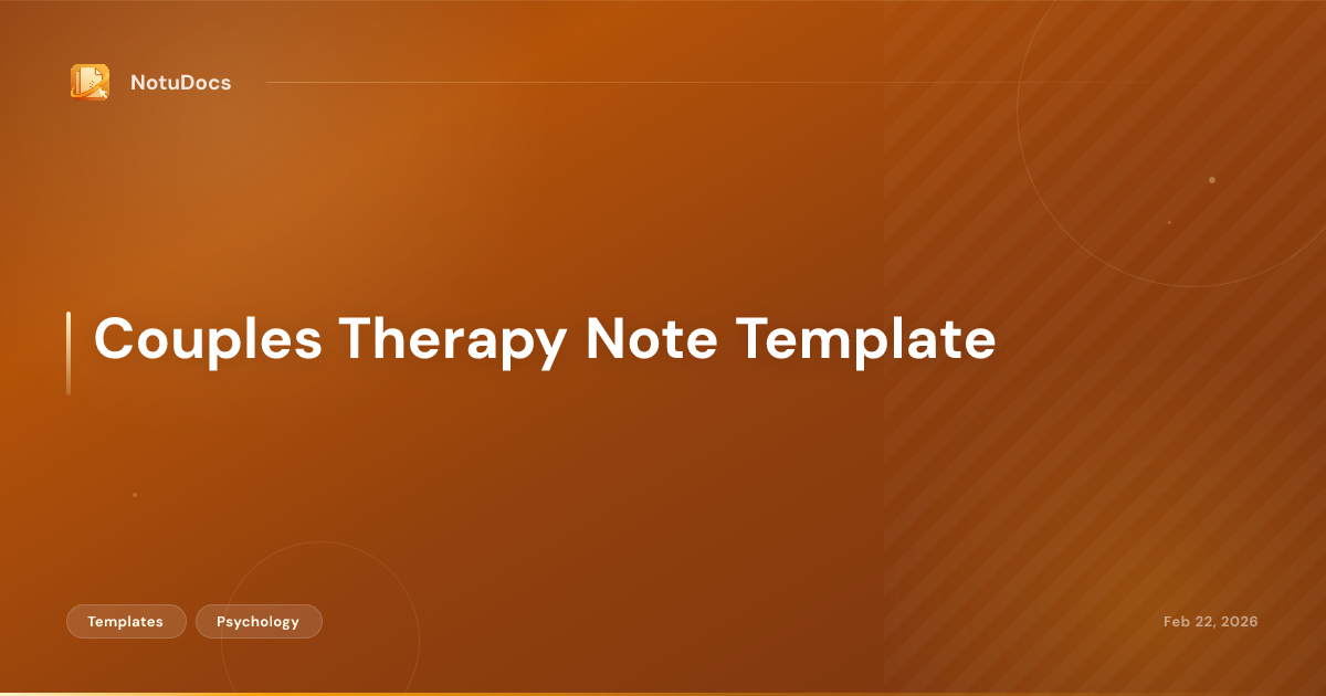 Couples Therapy Note Template