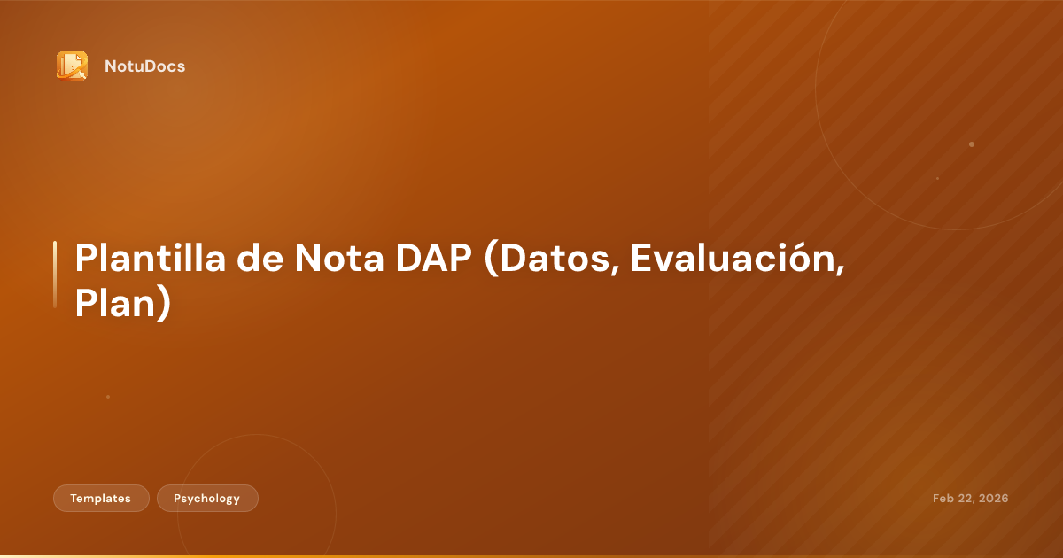 Plantilla de Nota DAP (Datos, Evaluación, Plan)