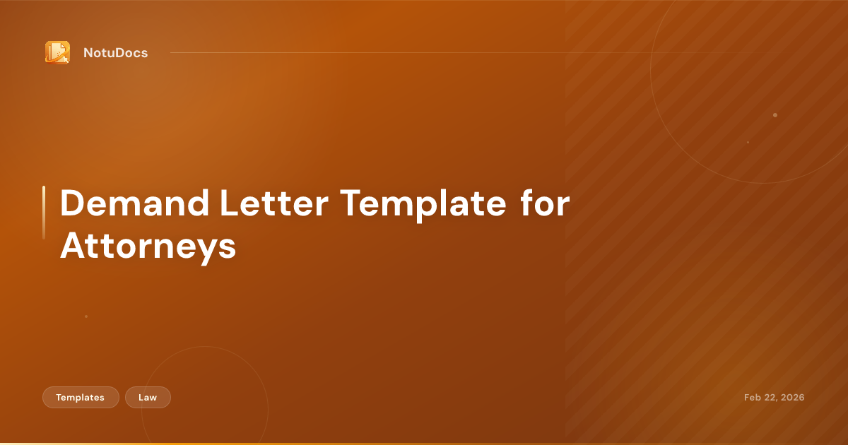Demand Letter Template for Attorneys