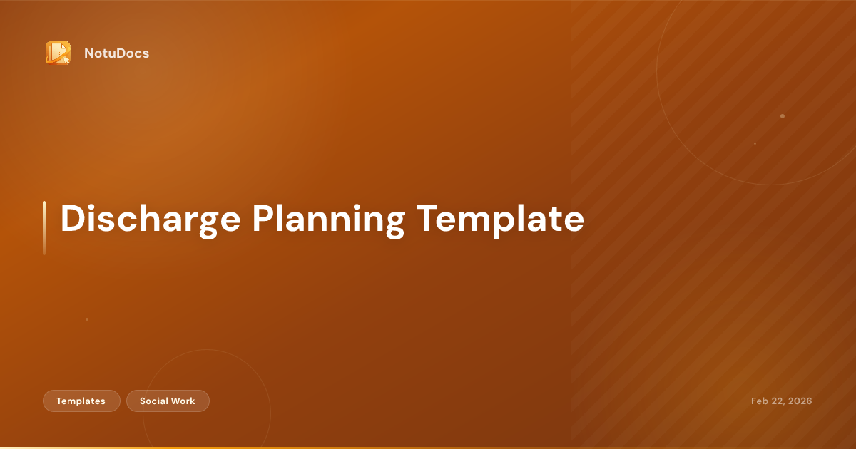 Discharge Planning Template