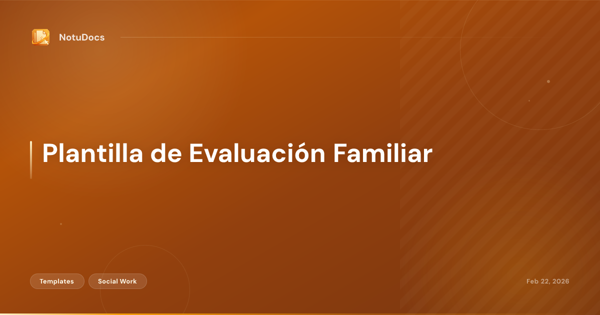 Plantilla de Evaluación Familiar
