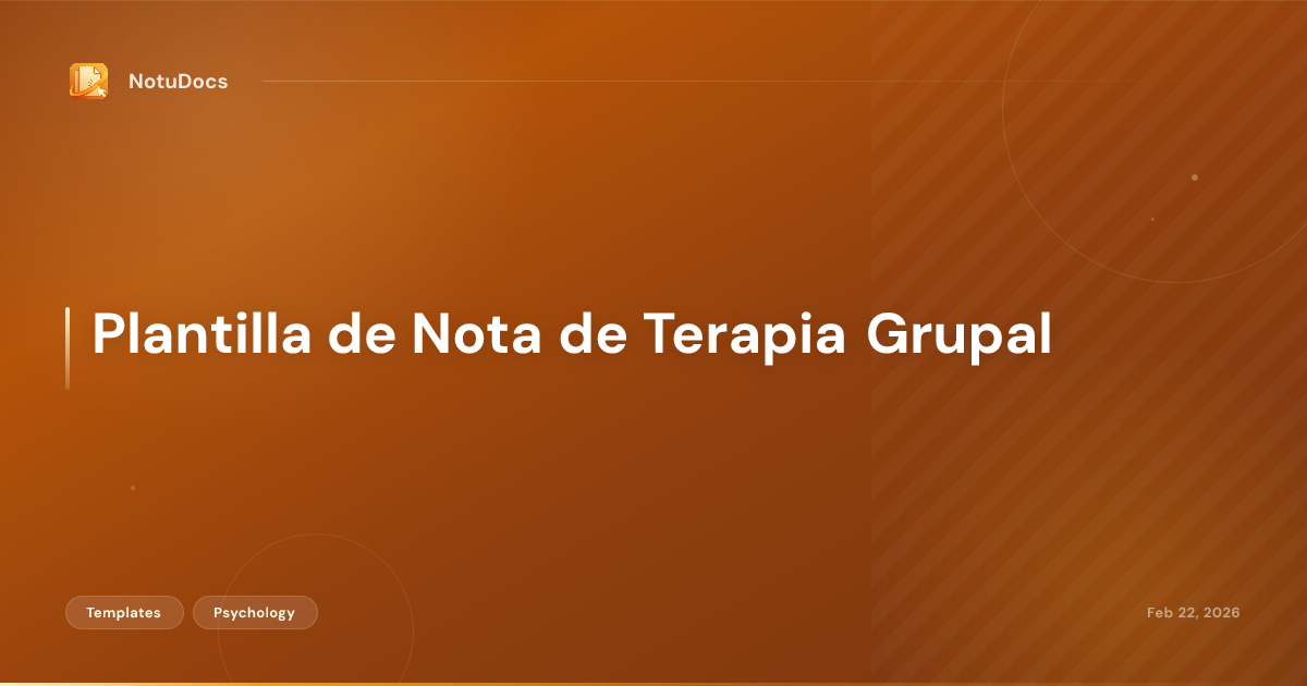 Plantilla de Nota de Terapia Grupal