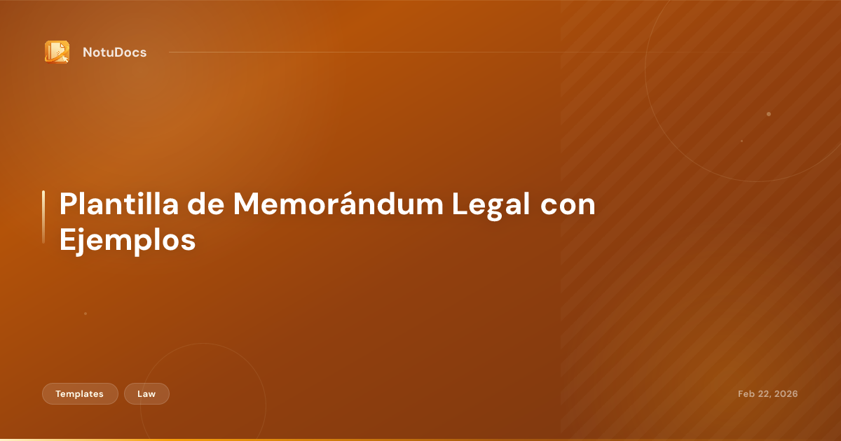 Plantilla de Memorándum Legal con Ejemplos