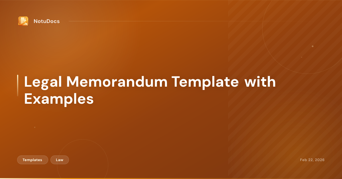 Legal Memorandum Template with Examples