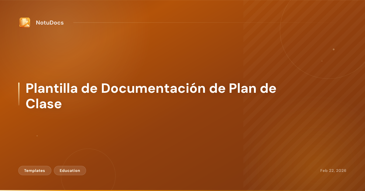Plantilla de Documentación de Plan de Clase