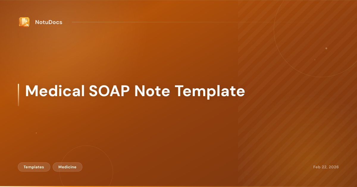 Medical SOAP Note Template