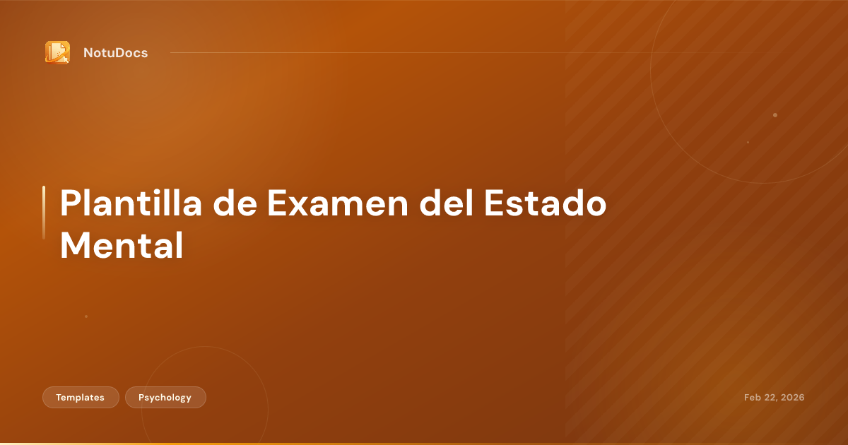 Plantilla de Examen del Estado Mental