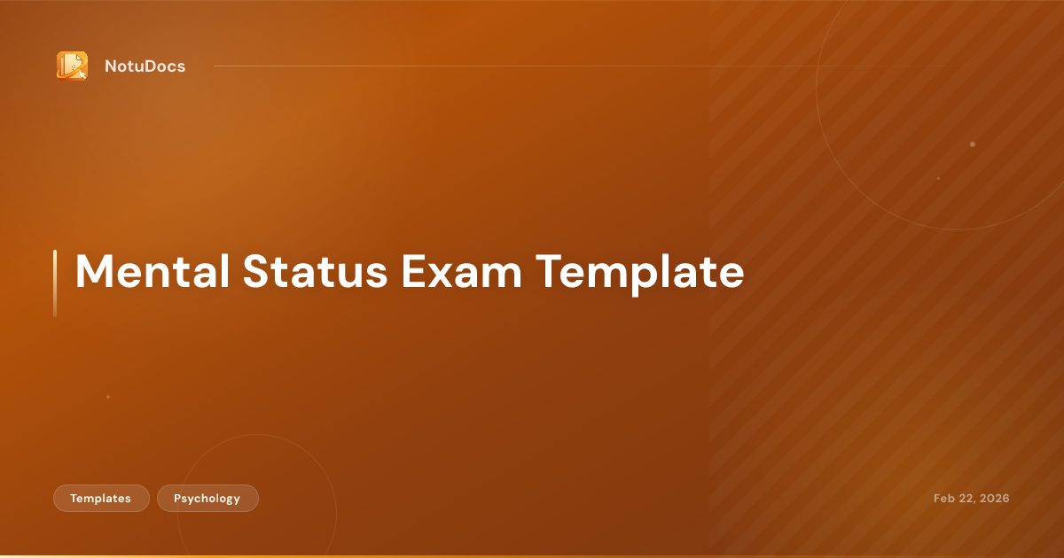 Mental Status Exam Template