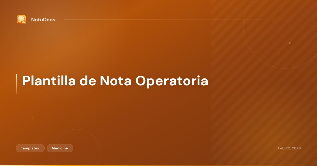 Plantilla de Nota Operatoria