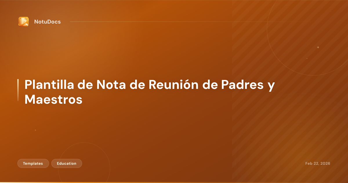Plantilla de Nota de Reunión de Padres y Maestros