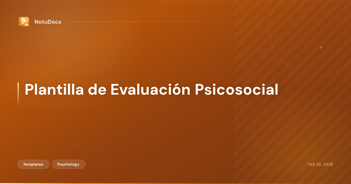 Plantilla de Evaluación Psicosocial