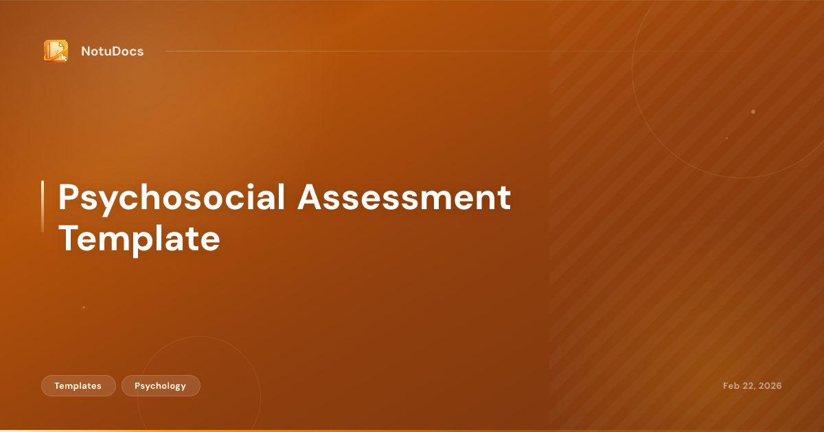 Psychosocial Assessment Template
