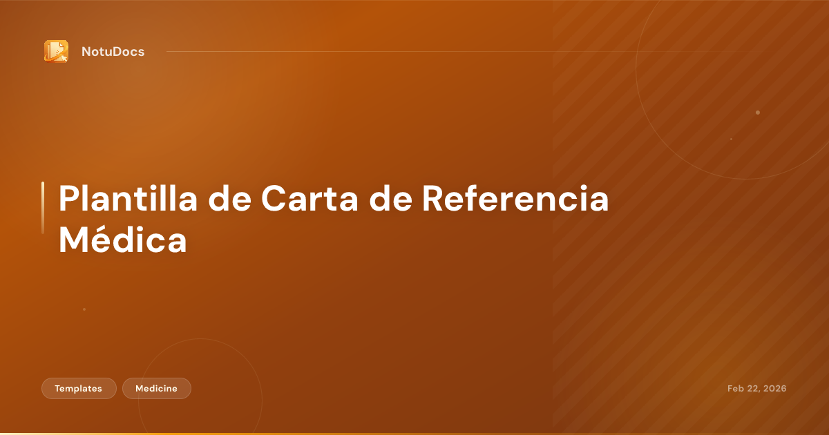 Plantilla de Carta de Referencia Médica