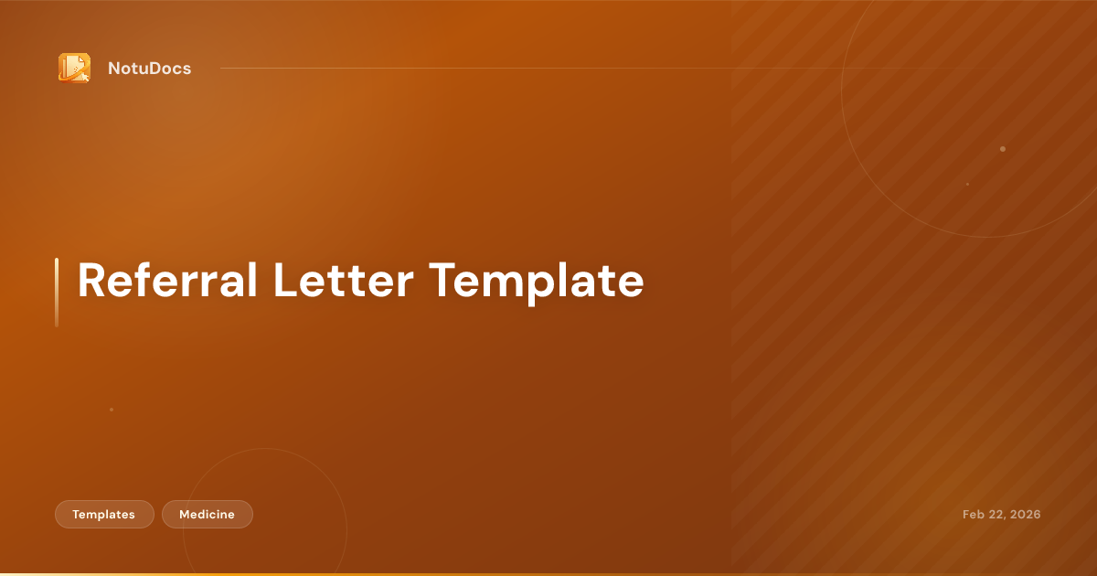 Referral Letter Template