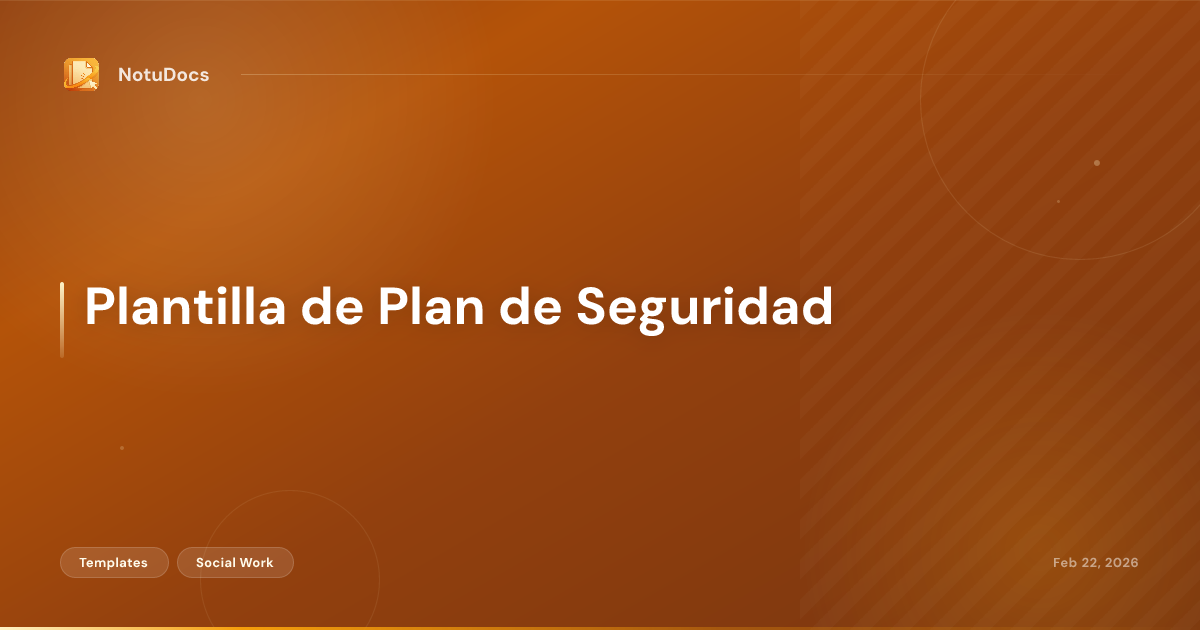 Plantilla de Plan de Seguridad