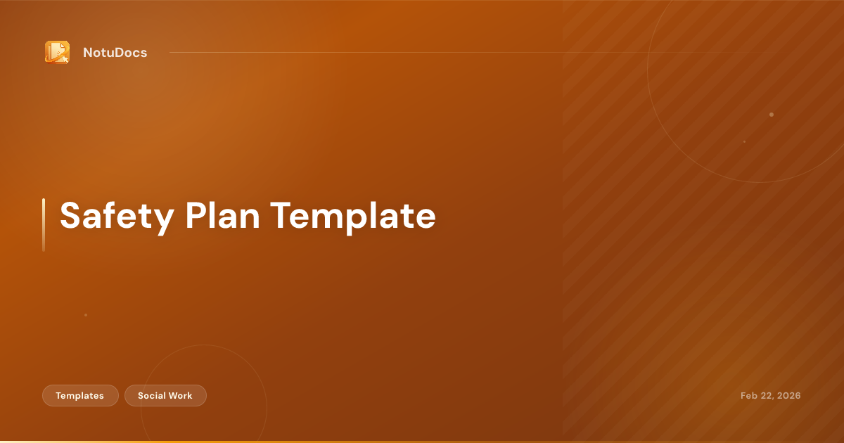 Safety Plan Template