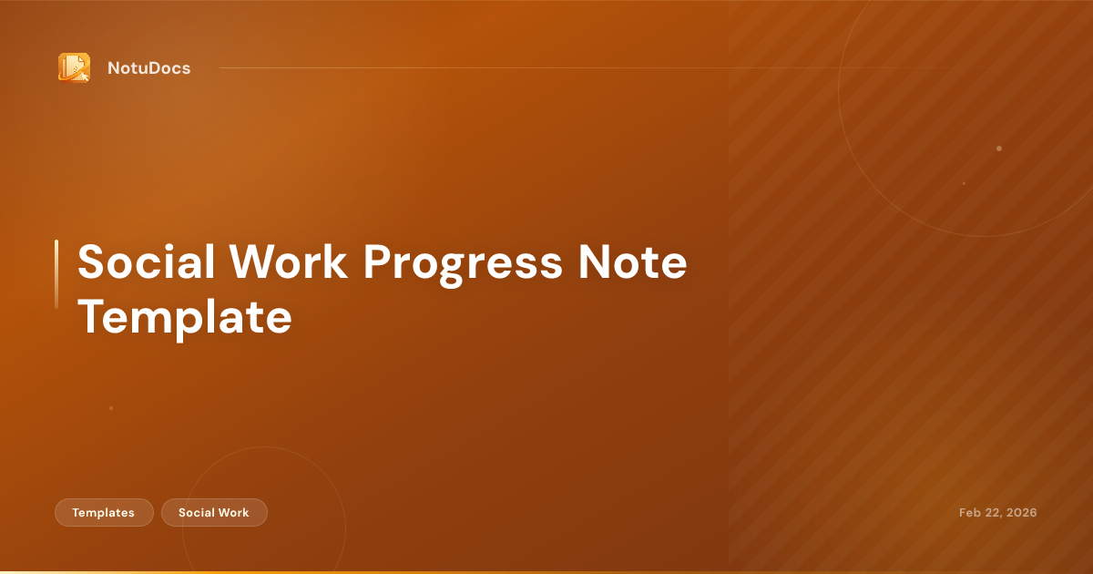 Social Work Progress Note Template