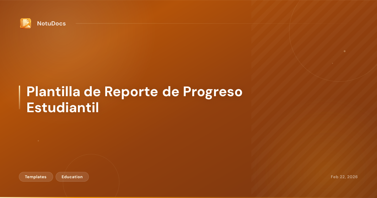 Plantilla de Reporte de Progreso Estudiantil