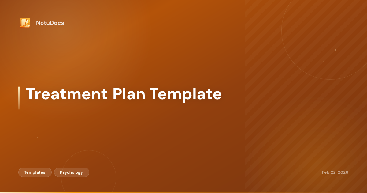 Treatment Plan Template